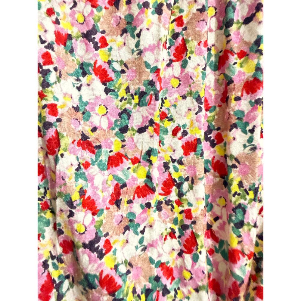 Boden Pink Floral Short Sleeve V-Neck Jersey Maxi Dress Women's Size US 8 UK 12 - Picture 4 of 5